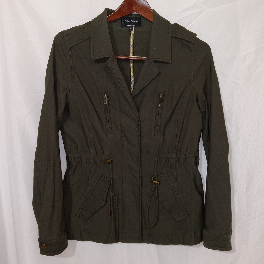 Eden Society Laysha Cargo Jacket Women Size Small Olive Military Utility